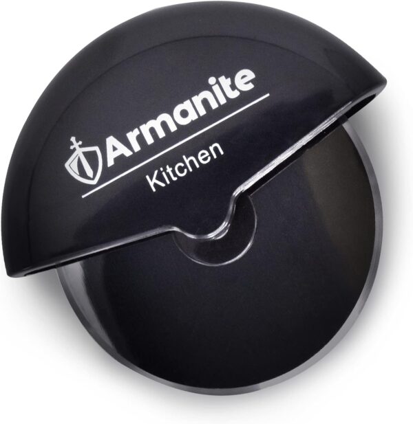 Armanite - Disc Easy-Clean Pizza Cutter, No Frills Pizza Slicer for Toast, Dough, and More, Compact and Convenient Pizza Wheel Made for Smooth Slicing, Black