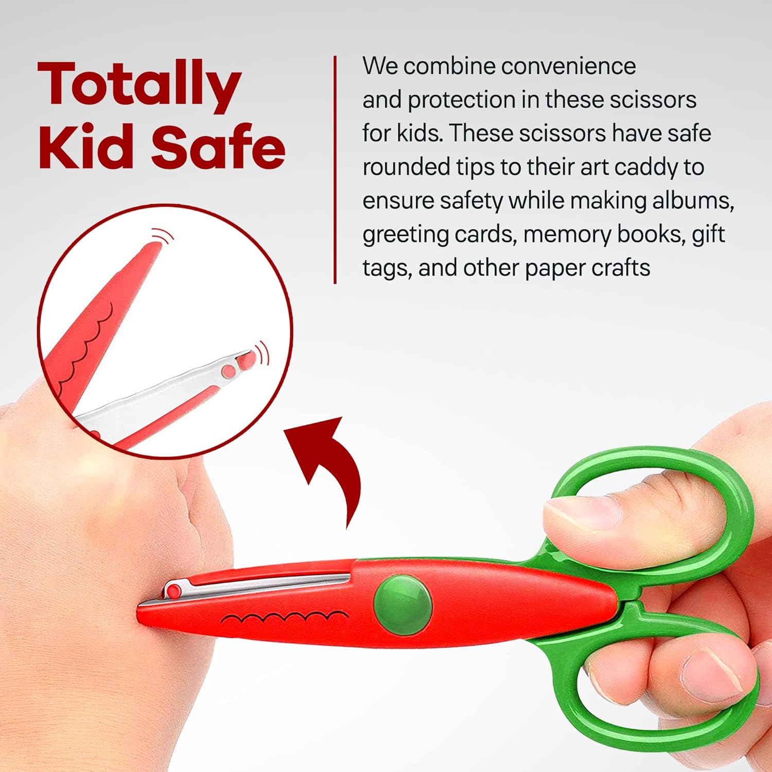 Armanite - Kid Safe Decorative Edge Craft Scissors, Scissors for School Kids, Scissors for Crafting in Different Fun Colors, Kids Craft Supplies, Scissor Set, 6 Pack - Image 4
