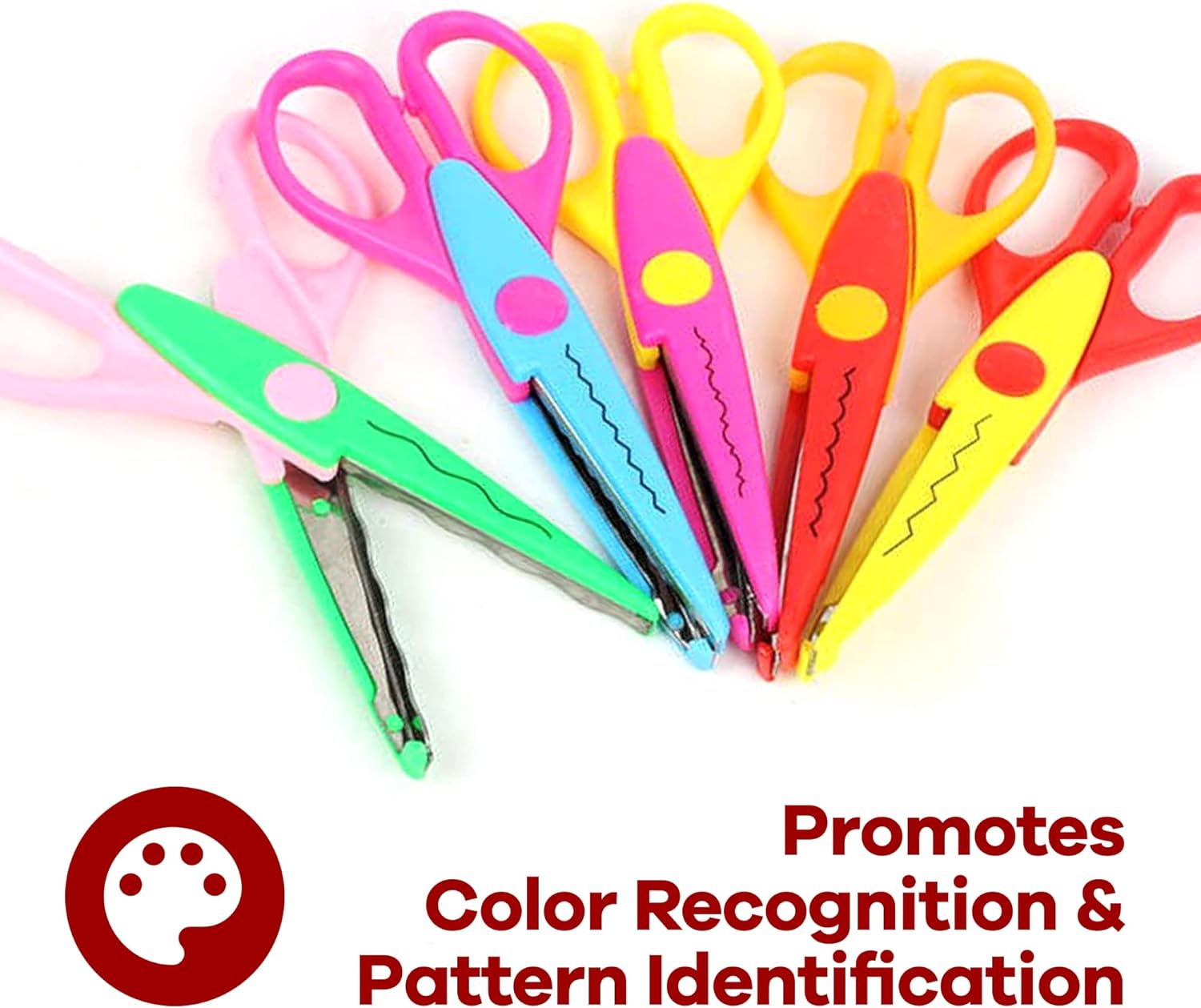 Armanite - Kid Safe Decorative Edge Craft Scissors, Scissors for School Kids, Scissors for Crafting in Different Fun Colors, Kids Craft Supplies, Scissor Set, 6 Pack - Image 3
