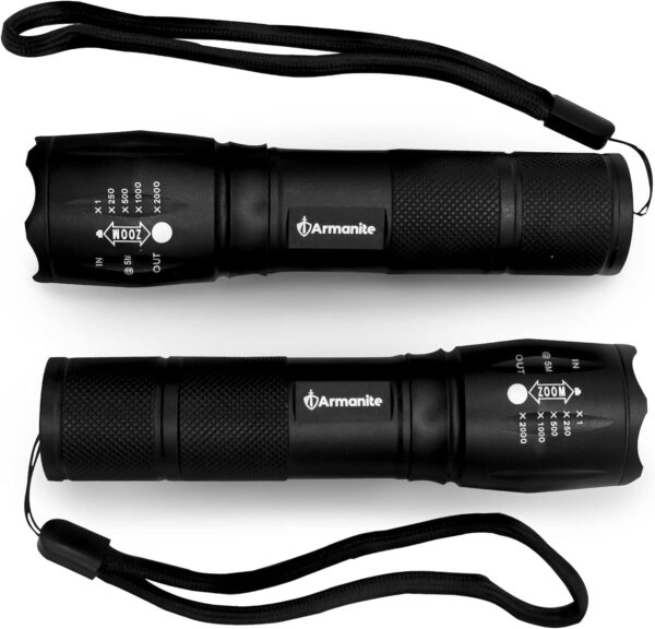 Armanite LED Tactical Flashlight, Camping Gear & Tactical Gear Flashlight for Self Defense & Emergency Survival Kit, Hiking Gear Adult’s & Kids Flash Light, Pocket Light, Water-Resistant Powerful