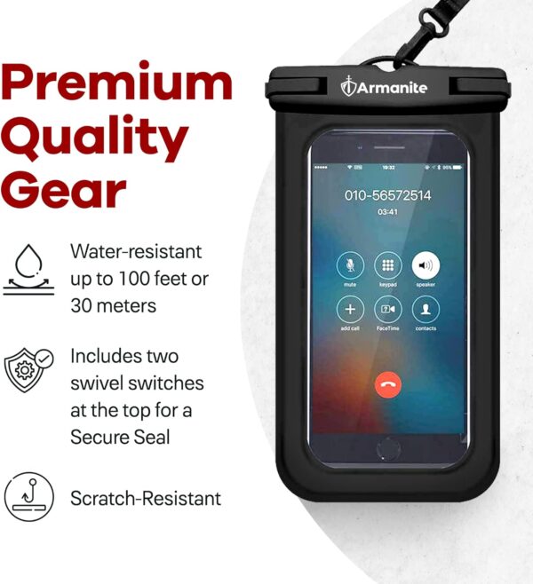 Armanite‌ ‌Universal‌ ‌‌Waterproof‌ ‌Phone‌ ‌Pouch‌,‌ ‌‌Waterproof‌ ‌Phone‌ Case‌‌ ‌Compatible‌ ‌with‌ ‌iPhone,‌ ‌Samsung‌ ‌Galaxy,‌ ‌&‌ ‌other‌ ‌Mobile‌ ‌Phones‌ ‌up‌ ‌to‌ ‌7‌ ‌Inches,‌ IPX8‌ ‌Rated‌ - Image 5