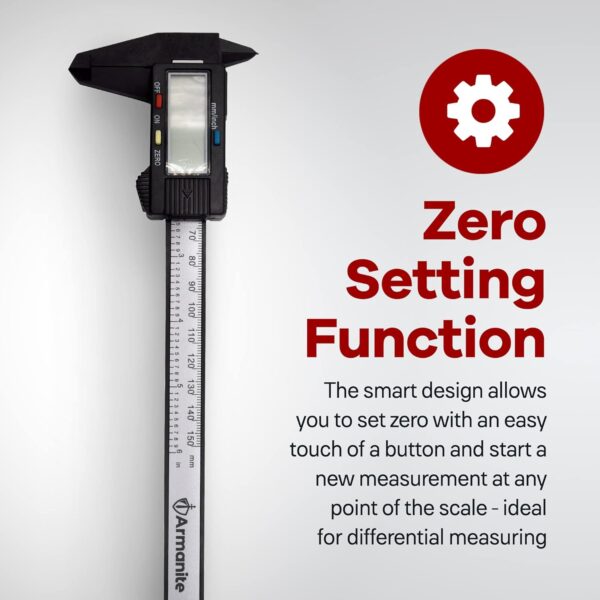 Armanite Portable Digital Caliper, Electronic Micrometer with Large LCD Screen, Caliper Measuring Tool for DIY Projects, Digital Micrometer for Easy Conversion, Auto-Off, Digital Ruler, 2 Batteries - Image 7