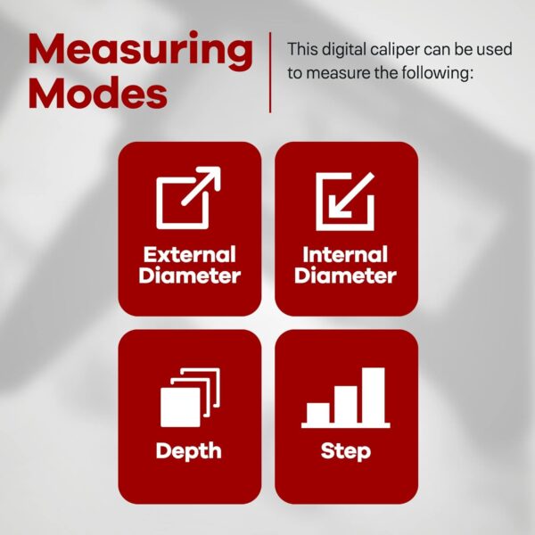 Armanite Portable Digital Caliper, Electronic Micrometer with Large LCD Screen, Caliper Measuring Tool for DIY Projects, Digital Micrometer for Easy Conversion, Auto-Off, Digital Ruler, 2 Batteries - Image 6